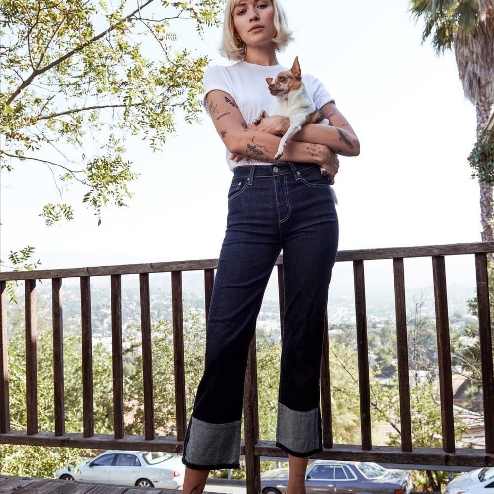 NWT AG The Rhett High Waist Cuff Crop Jean size 24